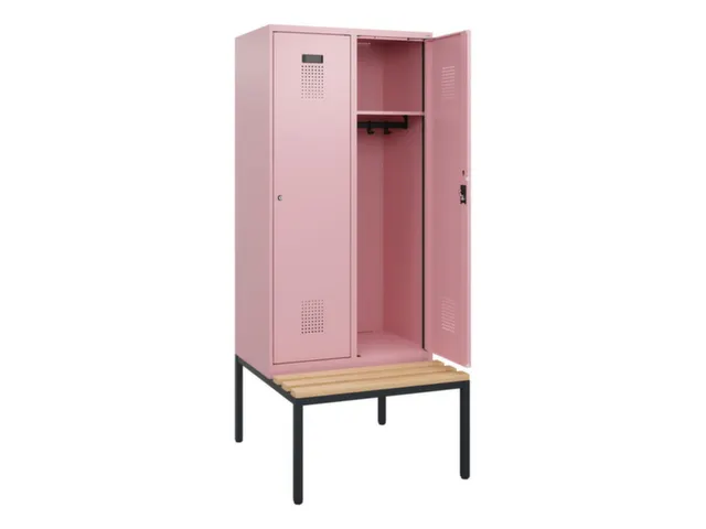 locker met bank,HxBxD 1950x800x815mm,2vak,vak B 400mm,cilinderslot
