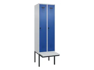 locker met bank,voor scheiding van kleding,HxBxD 2120x600x815mm,2vak - 2
