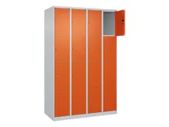 lockerkast,HxBxD 1850x1200x500mm,4x4vakken,vak B 300mm,cil.-slot