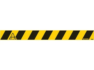 Vloersticker Houd afstand geel-zwart 8x80cm - 2