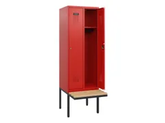 locker met bank,HxBxD 1950x600x815mm,2vak,vak B 300mm,cilinderslot