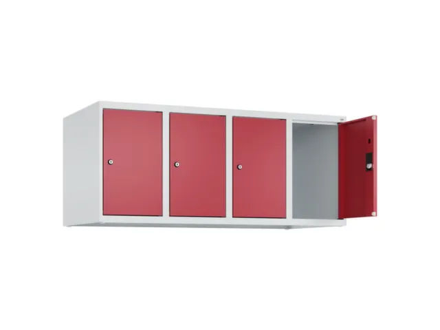 opzetkast,v. locker,4vak.,vak B 300mm,HxBxD 500x1200x500mm,vleugeldeur