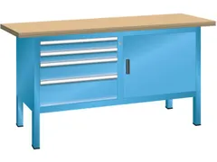 werkbank,HxBxD 840x1500x700mm,multiplexblad,draagverm. 1000kg,4voeten