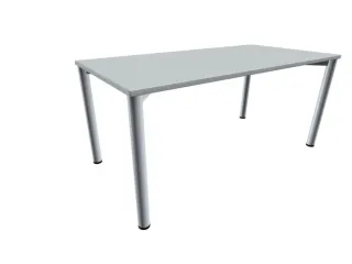 Vergadertafel Rechthoekig 72x160x80cm Lichtgrijs 4voeten Alu - 1