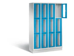 Lockerkast 1800x1190x500mm 4x3 vakken Cilinderslot, Sokkel, RAL5012
