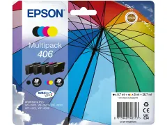 C13T17G64010 EPSON 406 WF Inkt cmyk ST 4x450pagina's 8,7ml/3x6ml