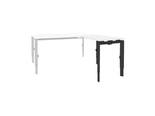 Bureau Linesto N3 aanbouwtafel 120x60cm krijtwit 25mm zwart - 1