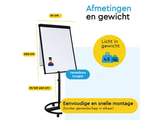 BRASQ Flipover Mobiel Deluxe 70x100cm Magnetisch Zwart met accessoires - 3