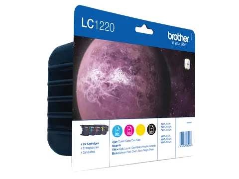 Inktcartridge Brother LC-1220VALBP zwart + 3 kleuren