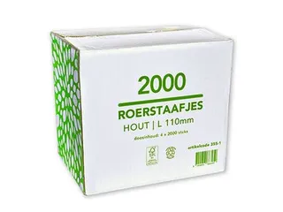 Roerstaafje FSC Hout 11 cm Pak 2000 stuks - 3