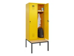 locker met bank,HxBxD 2120x800x815mm,2vak,vak B 400mm,draaigrendel