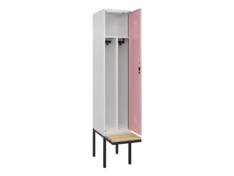locker met bank,voor scheiding van kleding,HxBxD 2120x400x815mm,1vak
