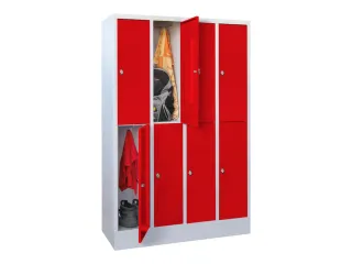 lockerkast,HxBxD 855x1200x500mm,4x2vakken,RAL7035,front RAL3000 - 2