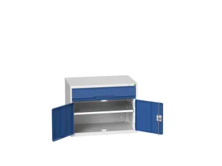 ladekast HxBxD 600x800x550mm 1lade 2deuren RAL7035 front RAL5010 - 1