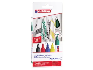 Viltstift edding 4500 textiel rond 2-3mm basis assorti - 1