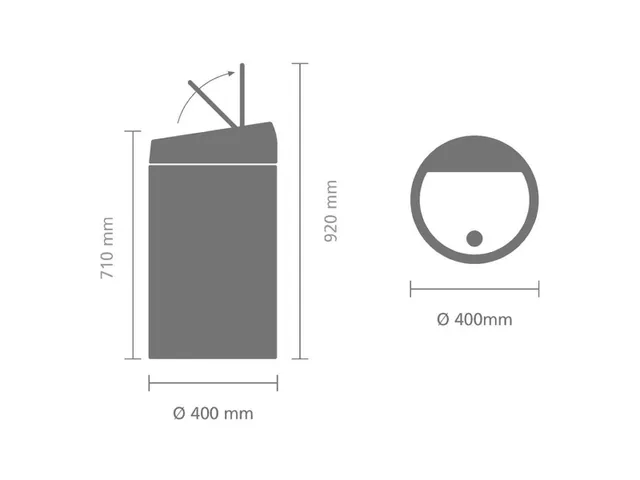 Brabantia Afvalbak Touch Bin 60 Liter Mat Zwart