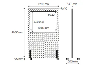 Silva verrijdbaar akoestisch whiteboard donkergrijs 200x120cm - 3