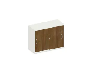 schuifdeurkast,HxBxD 770x1000x430mm,decor romp wit,decor front noten - 2