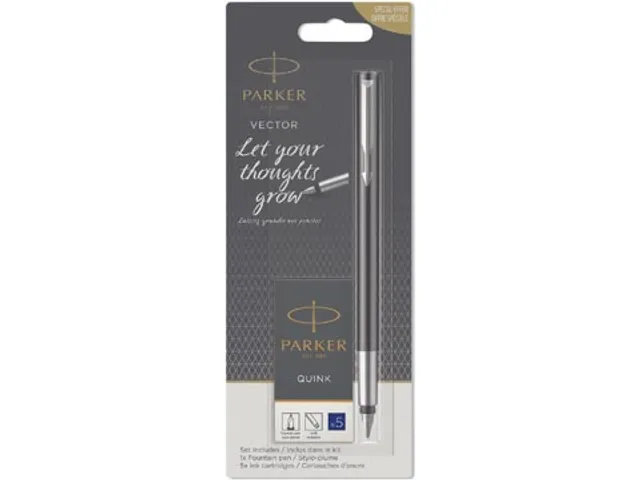stylo plume Vector, blister avec recharge, en couleurs assorties