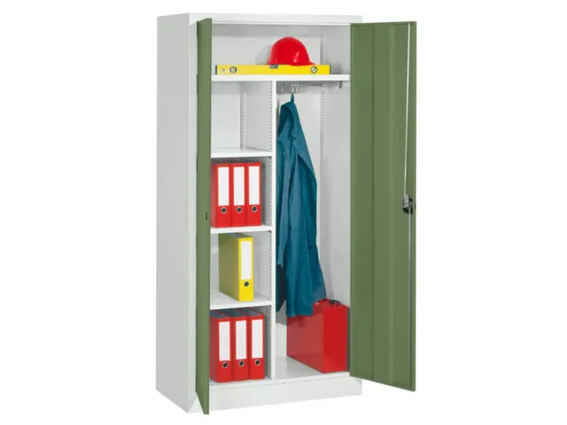 dossier-/kledingkast,HxBxD 1950x1000x400mm,RAL7035,front RAL6011