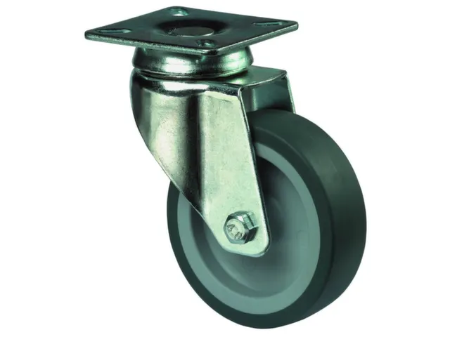 Zwenkwiel 40kg Plaat 50x18mm Thermoplast Spoorvrij Blauwgrijs