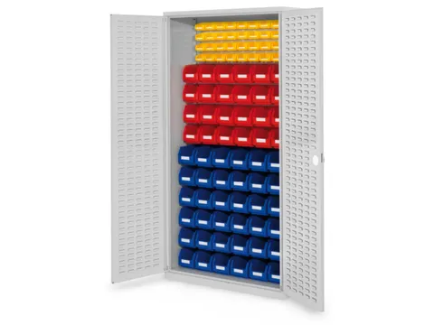 kast met sleufplaat m. bakken,HxBxD 1950x1000x410mm,92bakken PE