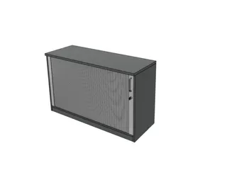 jaloeziedeurkast,HxBxD 720x1200x445mm,1xhouten vloer,MS-donkergrijs - 1