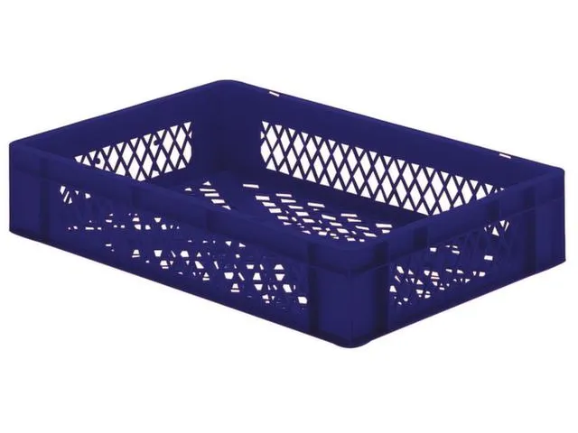 Euronorm-stapelbak 22l 120x600x400mm Wanden/bodem Opengewerkt Blauw