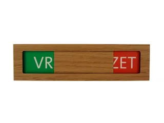 Premium Schuifbord Houtlook Vrij Bezet Groen Rood 150x40mm - 2
