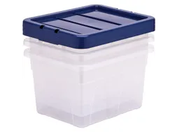 Opbergbox 22 Liter Plastic Transparant Blauw