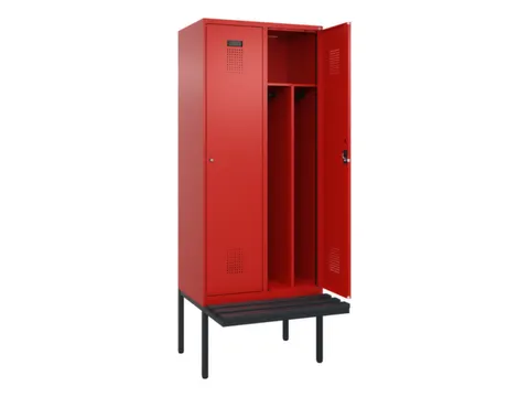 locker met bank,voor scheiding van kleding,HxBxD 2120x800x815mm,2vak