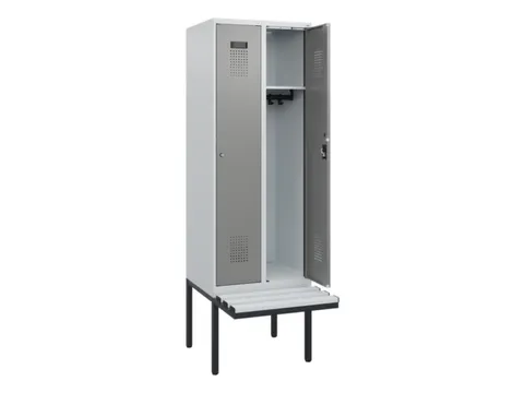 locker met bank,HxBxD 1950x600x815mm,2vak,vak B 300mm,cilinderslot
