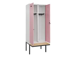 locker met bank,voor scheiding van kleding,HxBxD 2120x800x815mm,2vak