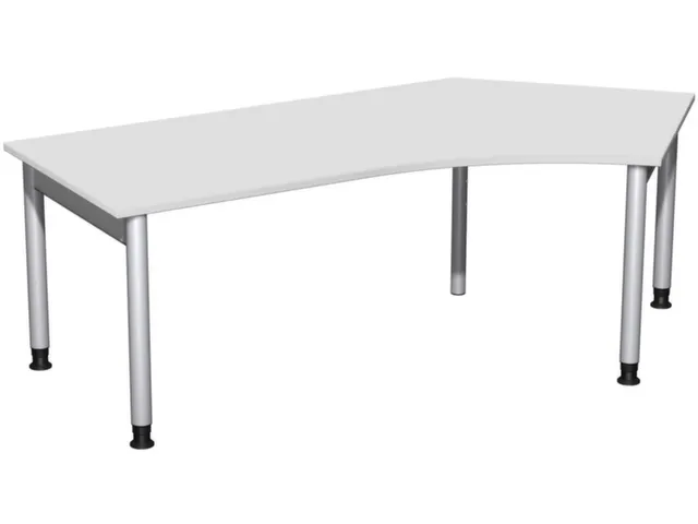 In hoogte verstelbaar hoekbureau 680-820x2166x1130mm grijs zilver