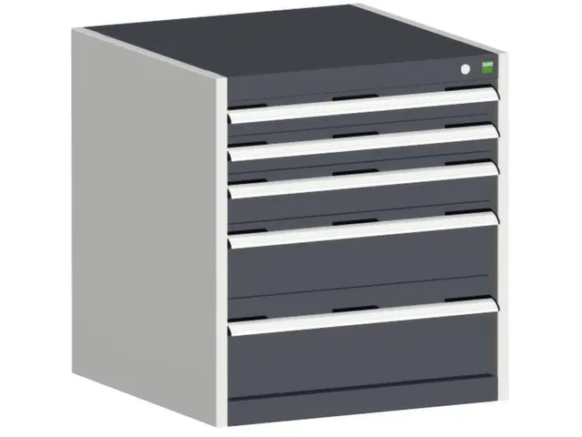 ladekast HxBxD 700x650x525mm 5laden romp RAL7035 front RAL7016