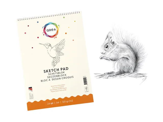 Schetsblok Qrea A4 24 vel 120gr spiraal