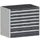 ladekast 900x1050x750mm 7laden zware lasten RAL7035 front RAL7016