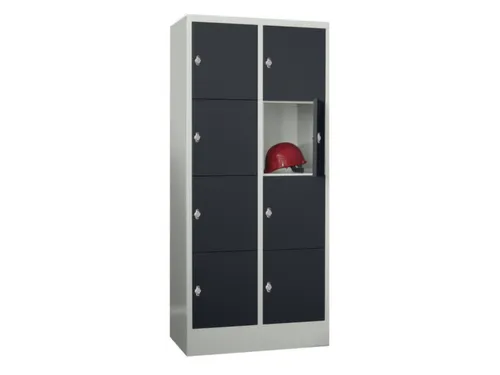 lockerkast,HxBxD 1850x800x500mm,2x4vakken,RAL7035,front RAL7016