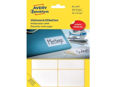 Avery Witte Etiketten Ft 54 X 35 Mm (B X H), 224 Stuks