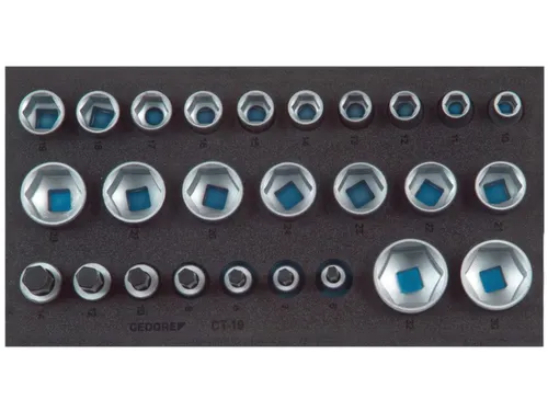1500 CT1-19 Set doppen 1/2 inch,zeskant,in controlegereedschapmodule