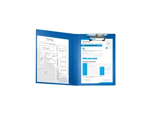 Klemplaat/klep gecoa t papier A4 blauw