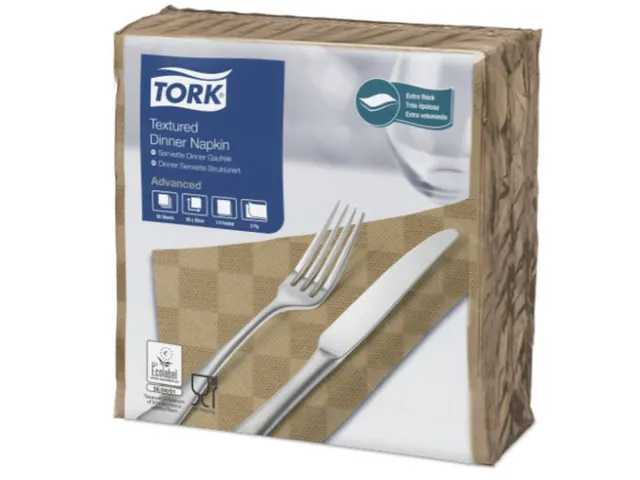 Textured Dinnerservet Advanced 2-laags biscuit 38x39cm 1/4-vouw 900st