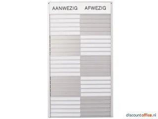 In-uit Bord 25 Namen Aluminium Aan/afwezigheidsbord Wit - 1