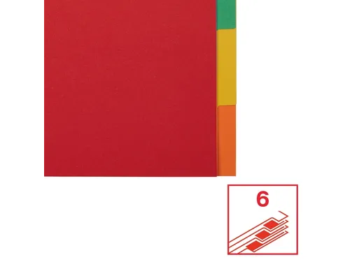 Tabbladen Esselte A4 11-gaats Karton 6-delig Blanco Tabs Kleur