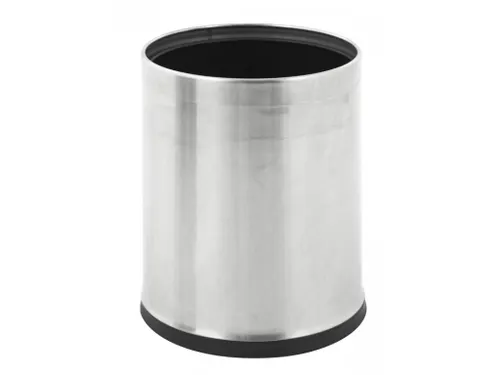 Dubbelwandige papierbak mat RVS rond 10 Liter