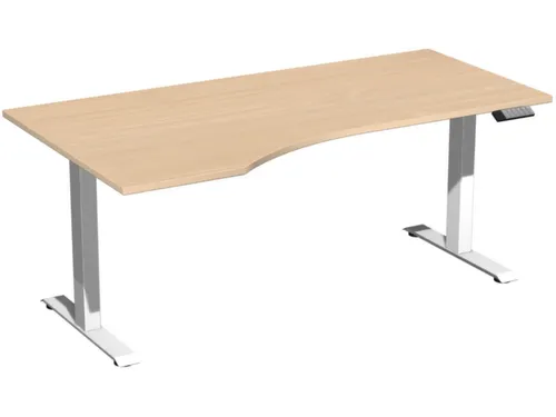 In hoogte verstelbaar bureau in vrije vorm,HxBxD 730-1230x1800x1000mm