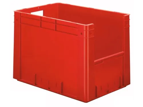 Euronorm Stapelkrat Rood 420x600x400mm 80l Gesloten Grijpopening