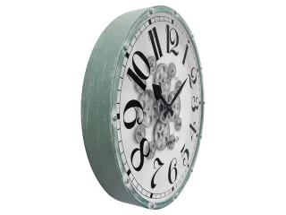 Witte Gear Klok - Grote Wandklok - 50cm - Bewegende tandwielen - "Henr - 3