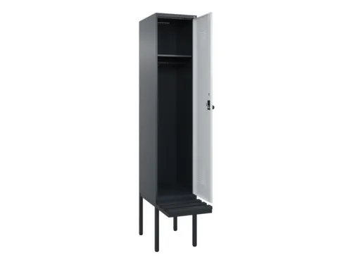 locker met bank,HxBxD 2120x400x815mm,1vak,vak B 400mm,draaigrendel