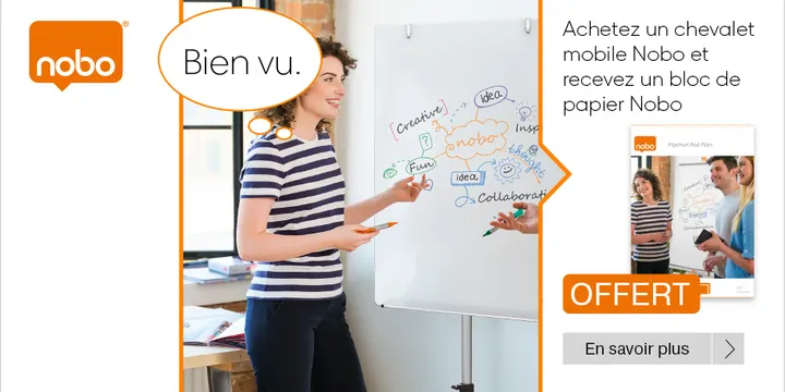 Achetez un chevalet mobile Nobo et recevez un bloc de papier !